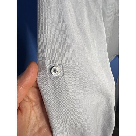 BABATON BY ARITZIA Light Gray Long Sleeve Button-Up Shirt With Dual Chest Pocket - Picture 6 of 10